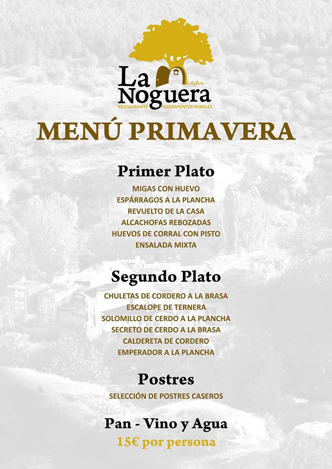 Menú de Primavera del Restaurante La Noguera